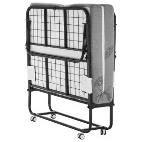 VEVOR Rollaway Bed, 38 in x 75 in Folding Bed with 5 in Mattress, Twin Size Foldable Bed with Sturdy Metal Frame & Memory Foam Mattress