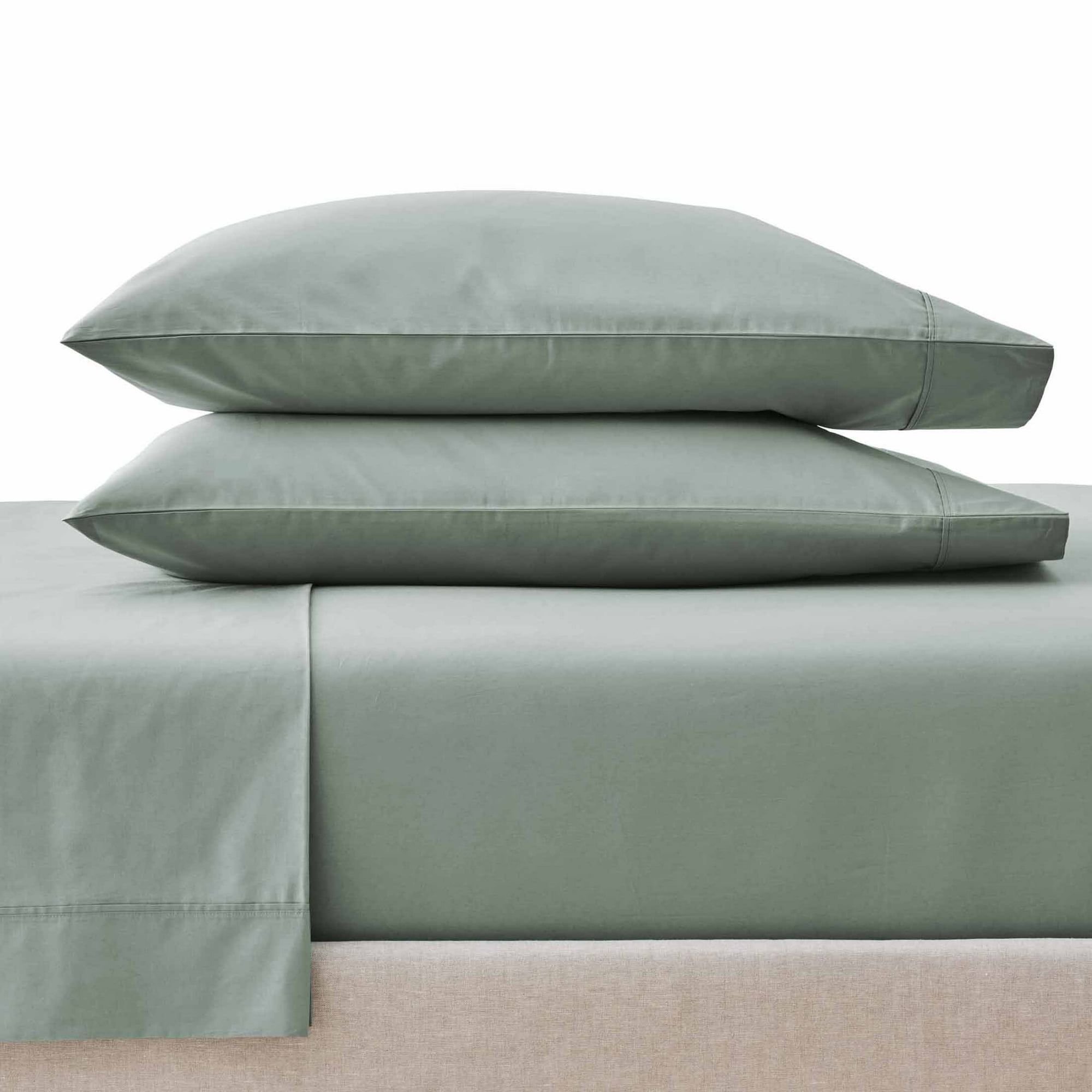 Cool Crisp 4-Piece 300 Thread Count Green River Cotton Percale Sheet Set, Queen