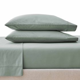 Cool Crisp 4-Piece 300 Thread Count Green River Cotton Percale Sheet Set, Queen