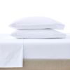 Cool Crisp 4-Piece 300 Thread Count Arctic White Cotton Percale Sheet Set, Queen