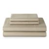 4-Piece 100% Cotton 400 Thread Count Performance Sheet Set, Almond Biscuit, Queen