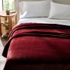 Luxury Velvet Plush Blanket, Dark Red, King, Adult/Teen