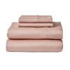 3-Piece 300 Thread Count Block Print Floral Soft Sea Cotton Sateen Bed Sheet Set, Twin