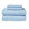 3-Piece 300 Thread Count Blue Drop Cotton Sateen Bed Sheet Set, Twin