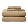 4-Piece 100% Cotton 400 Thread Count Dark Caramel Performance Sheet Set, Queen