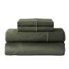 3-Piece 300 Thread Count Green Ash Cotton Sateen Bed Sheet Set, Twin