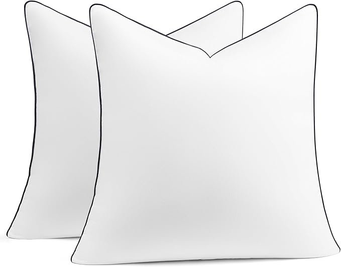 puredown 18x18 Pillow Inserts Set of 2, Fluffy Overfilled Down Alternative Decorative Pillows, Soft Plush Throw Pillows for Couch, Sofa