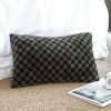 SOGA 30cm Urban Light Luxury Dark Green Checkered Lumbar Throw Pillow â€“ Soft Decorative Cushion for Sofa, Bed, Couch, or Living Room