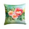Georgia Cherokee Rose in Watercolor Throw Pillow Machine Washable, Indoor Outdoor Decorative Pillow for Couch, Bed or Patio, 14Hx14W