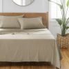 4-Piece 100% Cotton 400 Thread Count Performance Sheet Set, Almond Biscuit, Queen