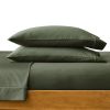 3-Piece 300 Thread Count Green Ash Cotton Sateen Bed Sheet Set, Twin