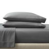 4-Piece 100% Cotton 400 Thread Count Grey Performance Sheet Set, Queen