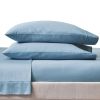 4-Piece 100% Cotton 400 Thread Count Blue Silver Performance Sheet Set, King