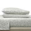 3-Piece 100% Cotton 400 Thread Count Paisley Taupe Performance Sheet Set, Twin