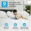4-Piece 100% Cotton 400 Thread Count Otaki Floral Blue Cove Performance Sheet Set, Queen
