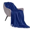 SOGA Royal Blue Acrylic Knitted Throw Blanket â€“ Soft and Cozy Decorative Blanket for Bed, Sofa, Couch, or Living Room