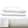 3-Piece 300 Thread Count Arctic White Cotton Sateen Bed Sheet Set, Twin
