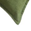 2-Pack Linen Pillows, 20"x20" Dark Cilantro