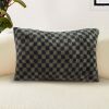 SOGA 30cm Urban Light Luxury Dark Green Checkered Lumbar Throw Pillow â€“ Soft Decorative Cushion for Sofa, Bed, Couch, or Living Room
