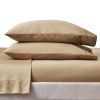 4-Piece 100% Cotton 400 Thread Count Dark Caramel Performance Sheet Set, Queen
