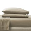 4-Piece 100% Cotton 400 Thread Count Performance Sheet Set, Almond Biscuit, Queen
