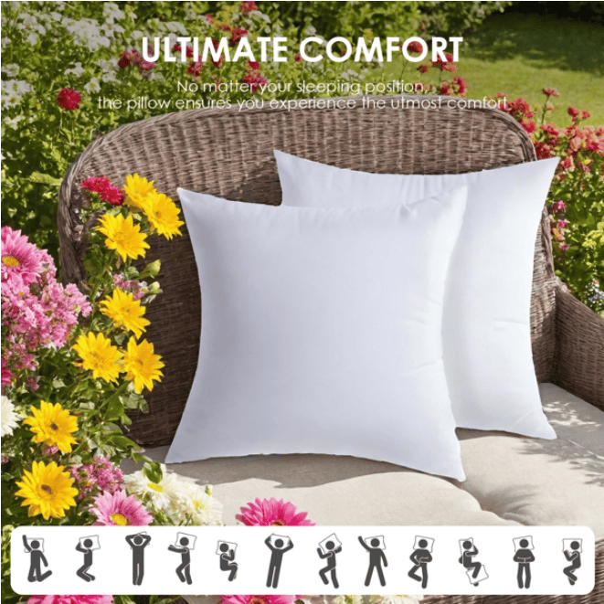 White Square Pillow With Two Bubble Bags (Option: Style1)