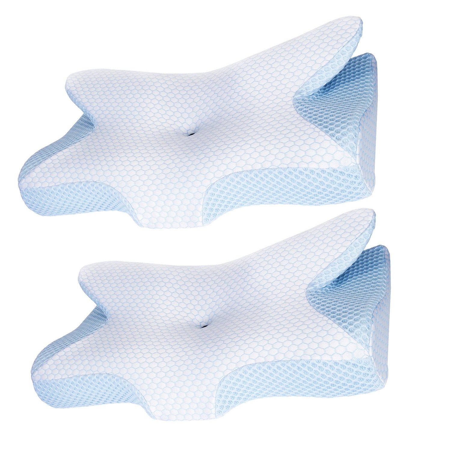 2Pcs Memory Foam Pillow Neck Support Pillow For Pain Relief Sleeping Ergonomic Contour Orthopedic Support Side Back Stomach Sleeper (Option: 2Pcs)