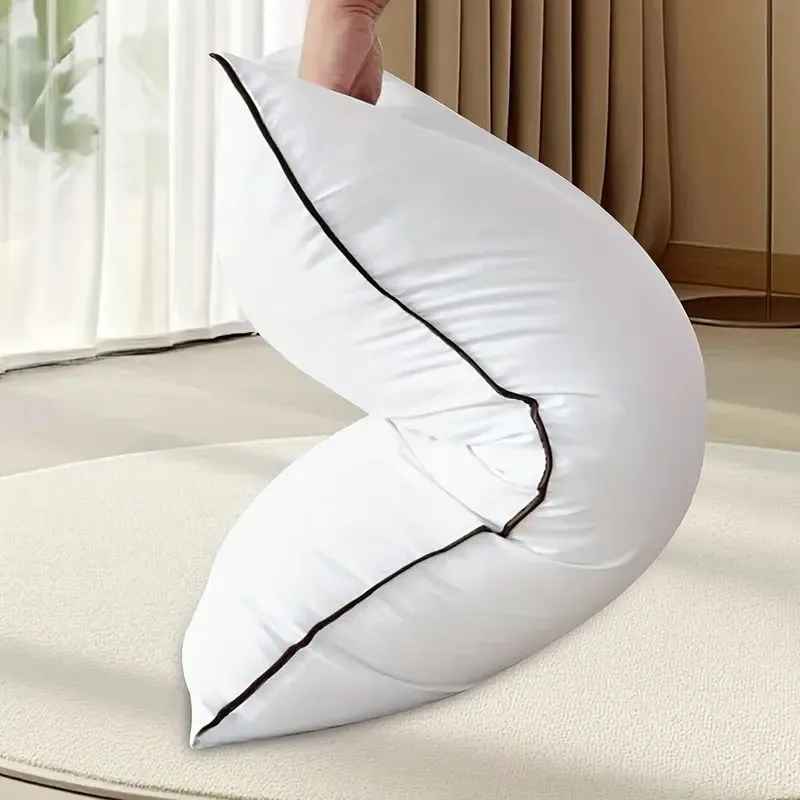 2 Pieces Bed Pillows Grey-QUEEN (Color: White)
