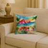Hawaii Hawaiian Hibiscus in Watercolor Throw Pillow Machine Washable, Indoor Outdoor Decorative Pillow for Couch, Bed or Patio, 18Hx18W